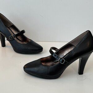Sofft Black Leather Mary Jane Pumps High Heels ~ Women's Size 8.5M ~ EUC